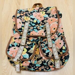 Candies Floral Canvas Backpack Vintage